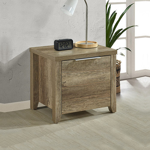 Vaughan 1 Drawer Bedside Table - 456(H) X 500(W) X 400(D) - Oak