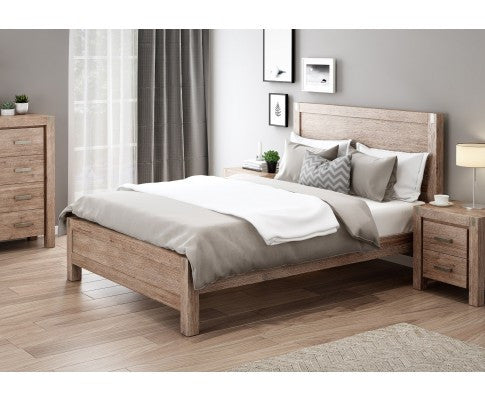 KING SINGLE NOWRA ACACIA BED FRAME - CLASSIC OAK