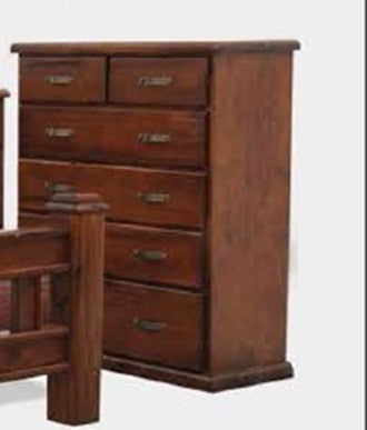 SPRING 6 DRAWER TALLBOY -1265(H) X 1050(W)- ROUGH SAWN (1084)