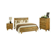 WOODVINCE SCANDINAVIAN KING 4 PIECE (TALLBOY) BEDROOM SUITE - ANTIQUE LIGHT BROWN