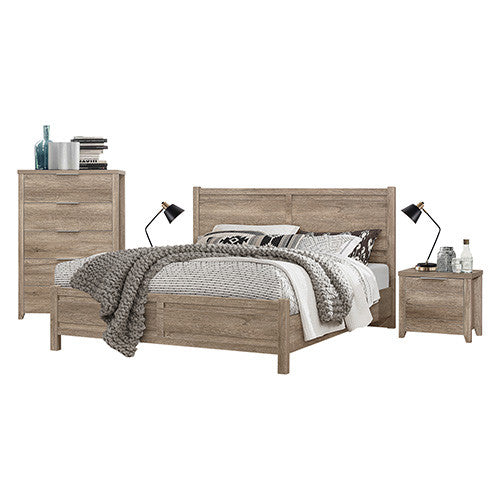 VAUGHAN KING 4 PIECE (TALLBOY) BEDROOM SUITE - OAK