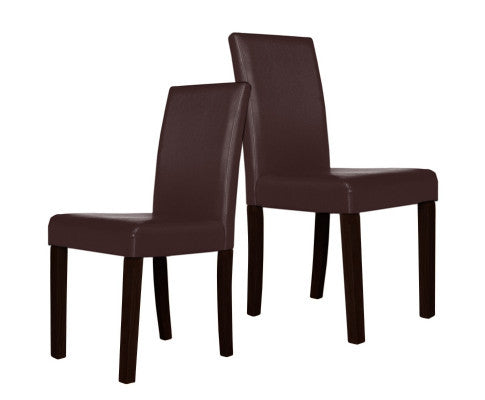 ADALICIA (SET OF 2) WOODEN DINING CHAIRS - BROWN