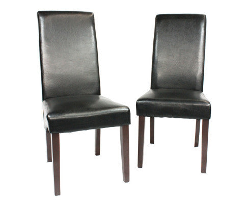 MAEGAN (SET OF 2) WOODEN DINING CHAIRS - BLACK