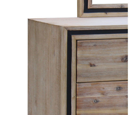 JAYCE 6 DRAWER DRESSING TABLE WITH MIRROR - AS PICTURED
