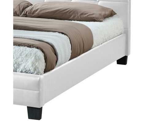 QUEEN AVONDALE LEATHERETTE BED - WHITE