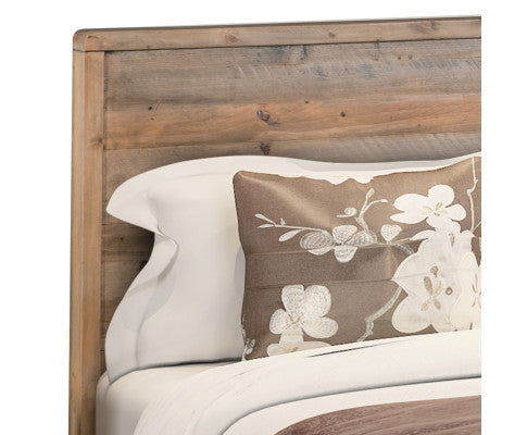 QUEEN WOODVINCE SCANDINAVIAN SOLID TIMBER BED - LIGHT BROWN