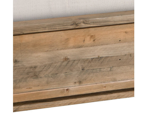 QUEEN WOODVINCE SCANDINAVIAN SOLID TIMBER BED - LIGHT BROWN