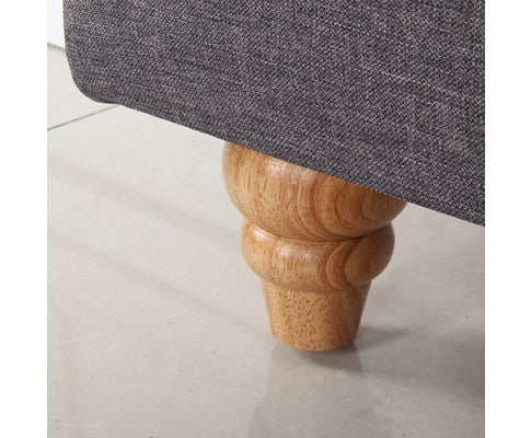 SEAN KING TUFTED LINEN FABRIC BEDHEAD - CHARCOAL