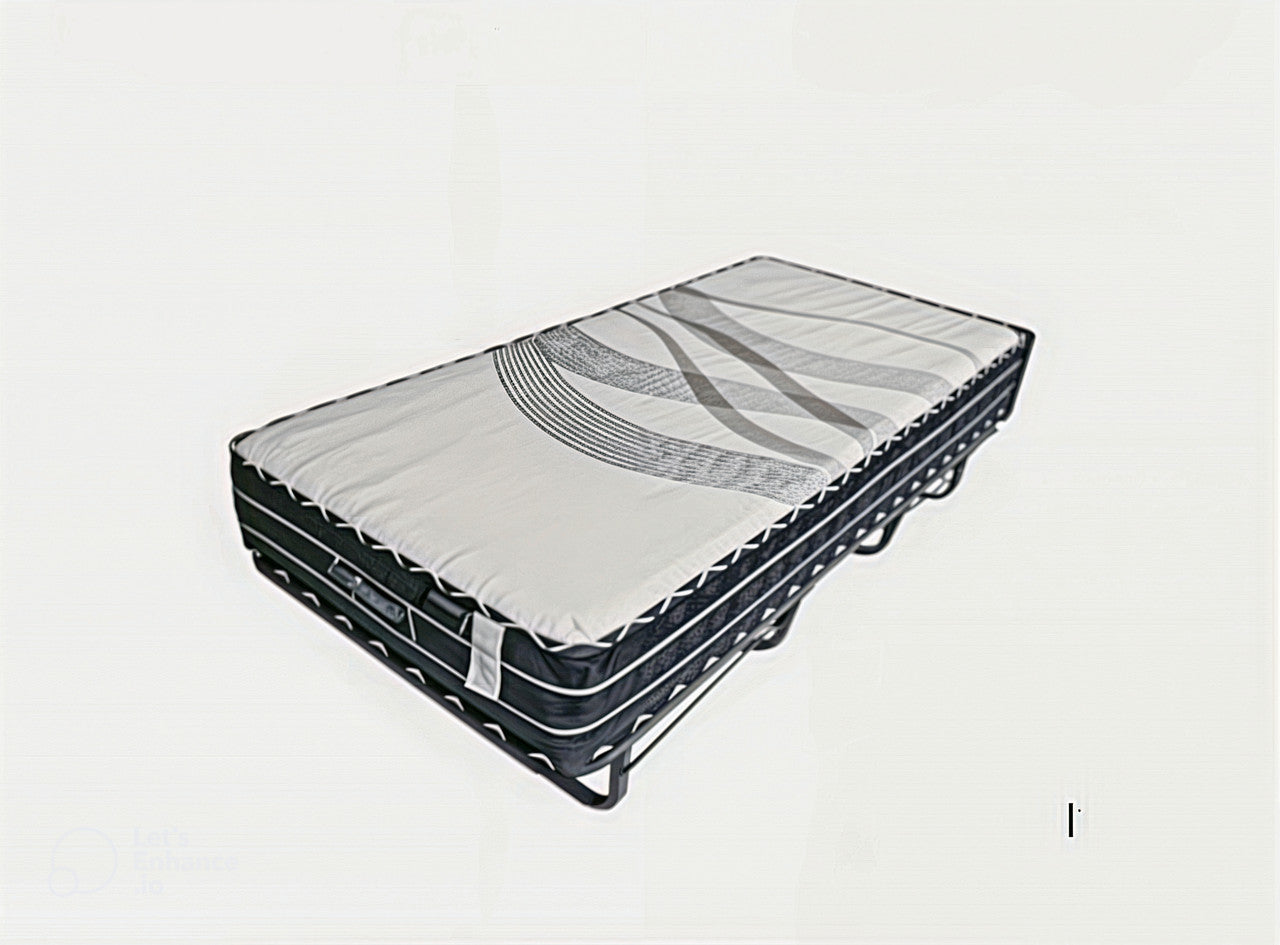 SINGLE TOMMY FOLDING BED INCLUDING EXTRA FIRM INNERSPRING MATTRESS
