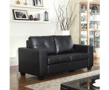 NIKKI 2 SEATER LEATHERETTE SOFA - BLACK
