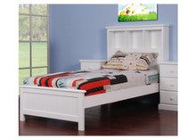 KING SINGLE KAMPARI BOOKEND BED - (MODEL:20-15-13-13-9) - WHITE