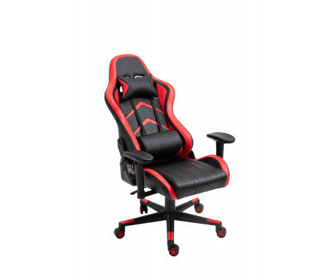 JEMAINE PU LEATHER OFFICE COMPUTER GAMING CHAIR - BLACK & RED