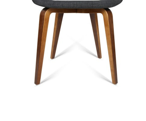 ABBIE SET OF 2 FABRIC UPHOLSTERED CHAIR - CHARCOAL