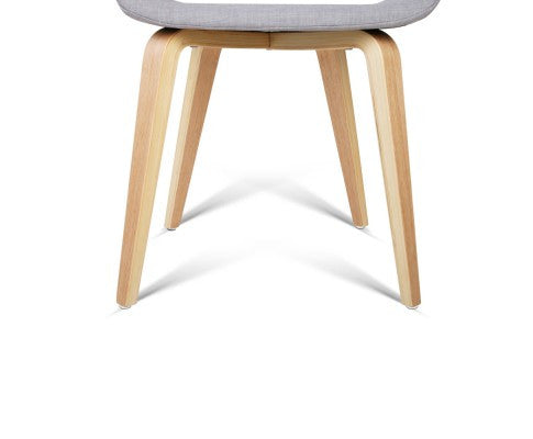 ABBIE SET OF 2 FABRIC UPHOLSTERED CHAIR - LIGHT GREY