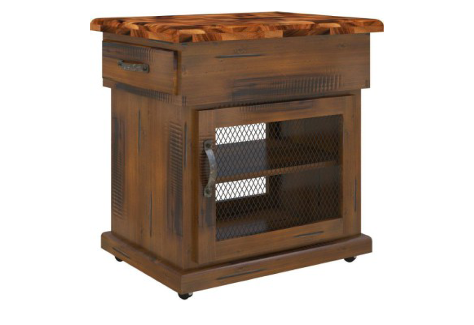 JAMAICA KITCHEN BENCH WITH 2 DRAWERS - 800(W) x 520(D) - BLACKWOOD