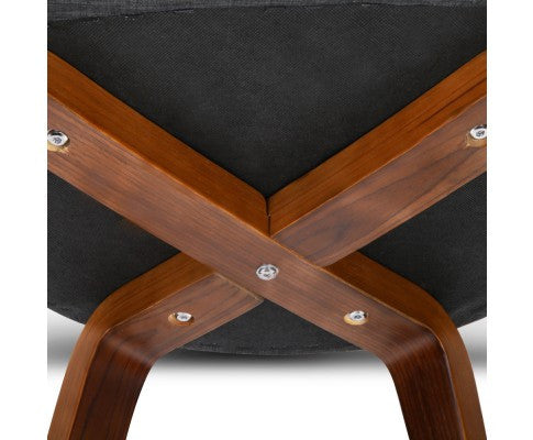 ABBIE SET OF 2 FABRIC UPHOLSTERED CHAIR - CHARCOAL