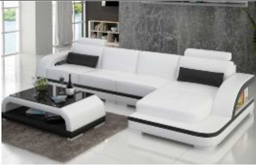 ZIKKI (G8011C) CHAISE LOUNGE SUITE + COFFEE TABLE - CHOICE OF LEATHER AND ASSORTED COLOURS AVAILABLE
