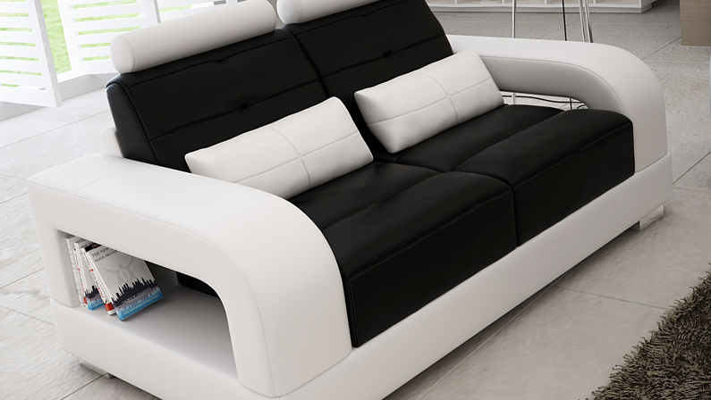 SENCHEL 2 SEATER LEATHERETTE SOFA (MODEL - L6008D) - CHOICE OF LEATHER AND ASSORTED COLOURS AVAILABLE