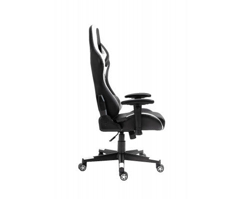 JEMAINE PU LEATHER OFFICE COMPUTER GAMING CHAIR - BLACK & WHITE