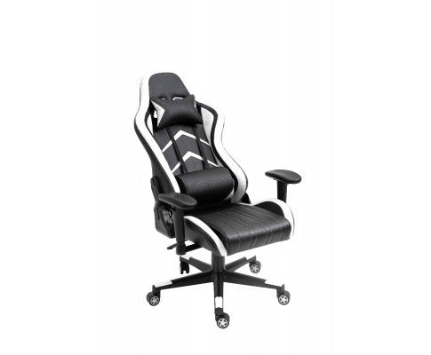 JEMAINE PU LEATHER OFFICE COMPUTER GAMING CHAIR - BLACK & WHITE