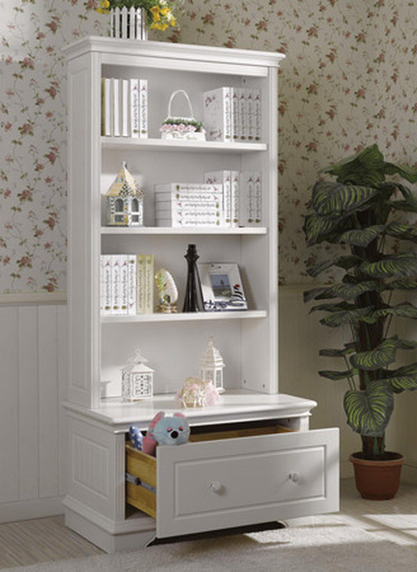 MOLLY STORAGE BOX WITH BOOKCASE - 1835(H) x 850(W) - IVORY WHITE
