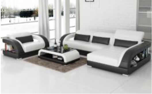DANLILY (G8016E) CHAISE LOUNGE + COFFEE TABLE - CHOICE OF LEATHER AND ASSORTED COLOURS