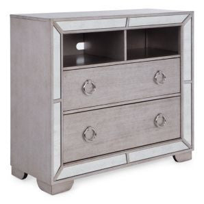 ADAMS TWO  DRAWER MIRRORED BEDSIDE   - 550(H) X 550(W) - (MODEL:181013) -