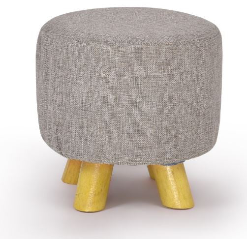 ORLAND FABRIC UPHOLSTERED ROUND OTTOMAN - 270(H) X 280(DIA) -DARK GREY