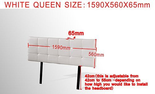 QUEEN DELUXE TUFTED LEATHERETTE BEDHEAD (ING-HB-18/19) - WHITE OR BLACK