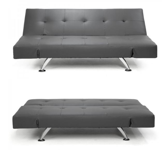ELIZA 3 SEATER LEATHERETTE SOFA SOFA BED - GREY
