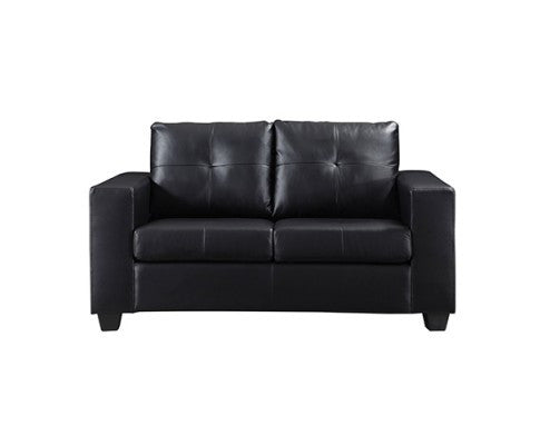 NIKKI 2 SEATER LEATHERETTE SOFA - BLACK