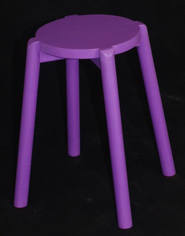 WILLOW (BR048RO) WOODEN ROUND BARSTOOL / KITCHEN BENCH (4 UNITS IN A BOX) - SEAT: 480(H) - ORANGE, PINK, PURPLE,RED