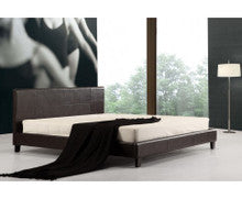LEXUS KING LEATHERETTE BED FRAME - BROWN