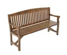 GANY OUTDOOR 2 SEATER OUTDOOR BENCH WITH ARMREST -840(H) X 1600(W)- NATURAL LACQUER