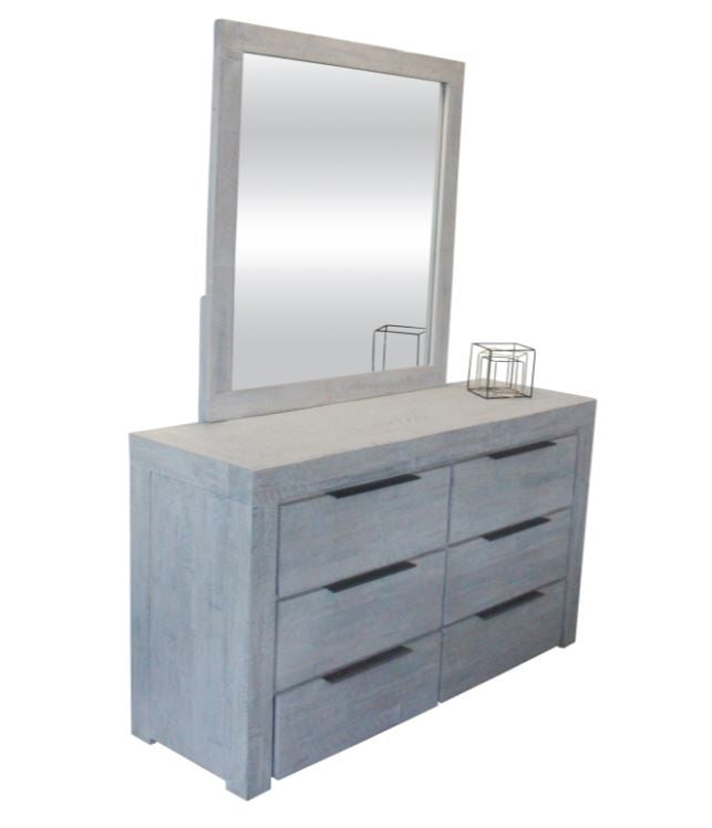 MONTEGO BAY DOUBLE OR QUEEN 5 PIECE DRESSER BEDROOM SUITE - WHITEWASH