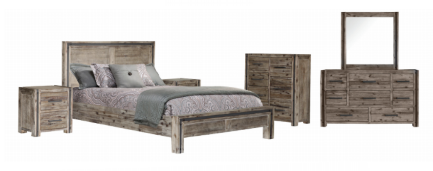 SWAN (3592) 8 DRAWERS HARDWOOD DRESSING TABLE WITH MIRROR (19-20-15-3-11-25-1-18-4)- 815(H) X 1400(W) - BRUSHED GUM