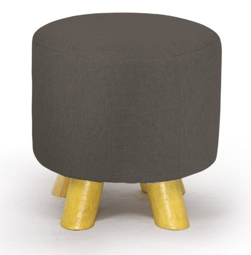 ORLAND FABRIC UPHOLSTERED ROUND OTTOMAN - 270(H) X 280(DIA) -FAWN