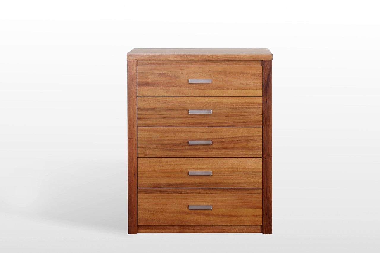 VODKA (217) QUEEN 4 PIECE TALLBOY BEDROOM SUITE WITH UNDERBED STORAGE DRAWERS - NATURAL