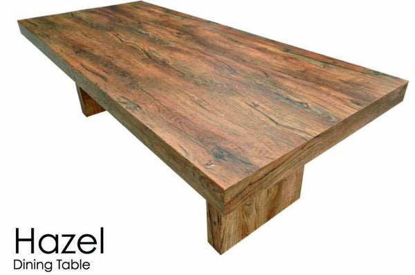 HAZEL THICK TOP DINING TABLE - 2400(L) X 1050(W) - ANTIQUE OAK