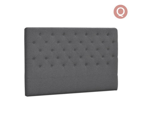UNLA KING FABRIC BEDHEAD ONLY - DARK GREY
