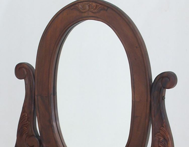QUEEN ANNA 3 DRAWER SMALL DRESSING TABLE & STOOL - 1370(H) X 700(W) -MAHOGANY OR CHOCOLATE