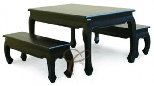 CHINESE ( DT 150 90 OL) DINING SETTING - 1500(L) x 900(W) - CHOCOLATE