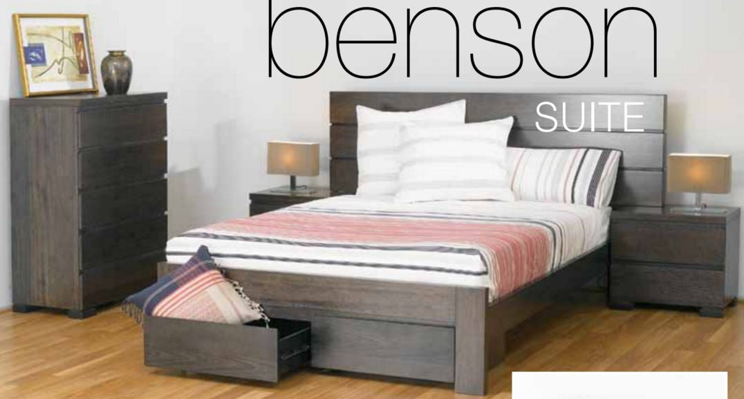 BENSON 2 DRAWER BEDSIDE TABLE - SMOKE