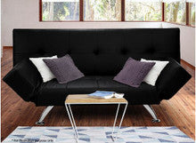 ELIZA 3 SEATER LEATHERETTE SOFA SOFA BED - BLACK