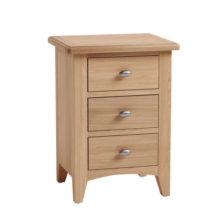 ELEGANCE QUEEN 3 PIECE BEDSIDE OAK BEDROOM SUITE -(7-1-15) - LIGHT OAK