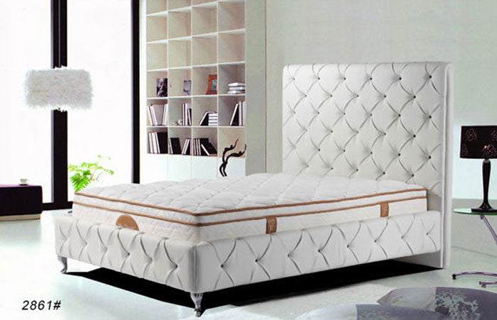 QUEEN (2861#) MONTY LEATHERETTE BED - ASSORTED COLOURS