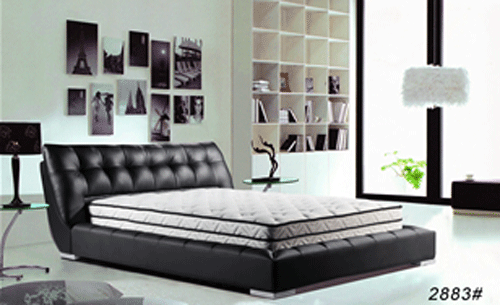 QUEEN (2883#) LEATHERETTE BED - ASSORTED COLOURS AVAILABLE