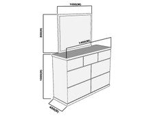URBAN FLAT TOP DRESSER & MIRROR 1400Wx1000Hx450D/Mirror 1000Wx800H - BURNT UMBER