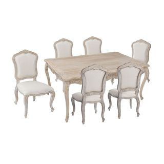 BICHIR 7 PIECE DINING SETTING 1800(W) - WHITE WASHED