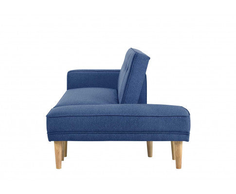 AZALEA FABRIC 3 SEATER SOFA BED WITH OTTOMAN - BLUE